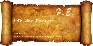 Héder Eszter névjegykártya